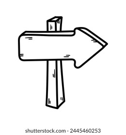 Signpost arrows vector icon in doodle style. Symbol choice of direction in simple design. Cartoon object hand drawn isolated on white background.
