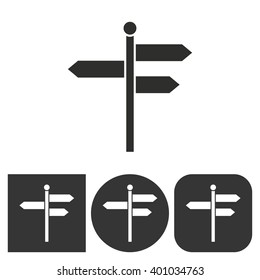 Signpost   -  black and white icons. Vector illustration. 