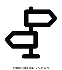 Signpost Bold Line Vector Icon