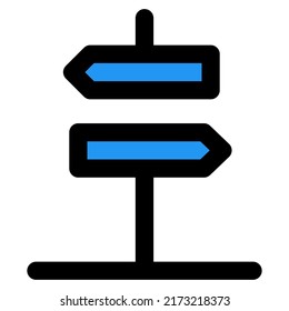 Signpost Both Direction Left Right Signaling Stock Vector (Royalty Free ...