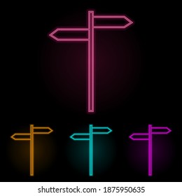 conjunto de neones color de la señal. Línea delgada simple, vector de contorno de iconos web para ui y ux, sitio web o aplicación móvil