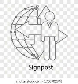 Signpost concept on transparency background.Creative idea design. flat vector illustration for template, brochure or presentation.