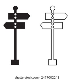 Signpost and direction icon. vector illustration.