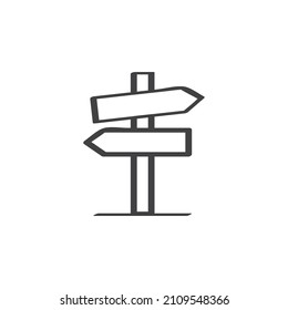 Signpost direction line icon. linear style sign for mobile concept and web design. Guide pointer outline vector icon. Symbol, logo illustration. Vector graphics