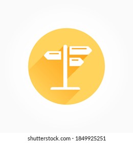 Signpost Direction Long Shadow Color Icon