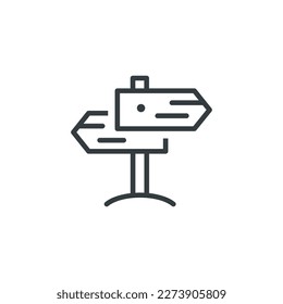 Icono de signo de dirección del puesto de señalización, ilustración del vector