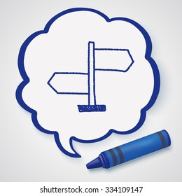 Signpost doodle drawing