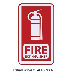 Signpost for fire extinguisher place. Vector illustration.