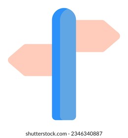 Signpost in flat icon. Guidepost, plank, roadsign, decision