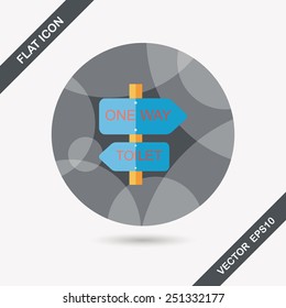 Signpost flat icon with long shadow,eps10