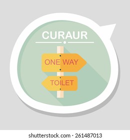 Signpost flat icon with long shadow,eps10