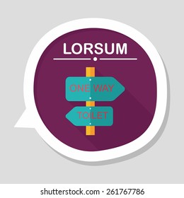 Signpost flat icon with long shadow,eps10