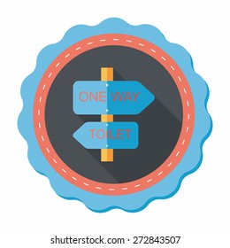 Signpost flat icon with long shadow,eps10