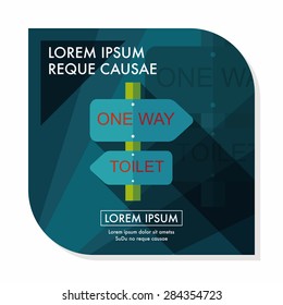 Signpost flat icon with long shadow,eps10