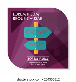 Signpost flat icon with long shadow,eps10