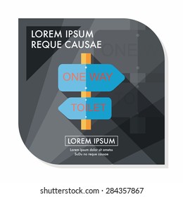 Signpost flat icon with long shadow,eps10