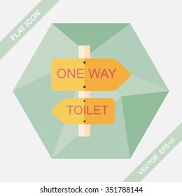 Signpost flat icon with long shadow,eps10