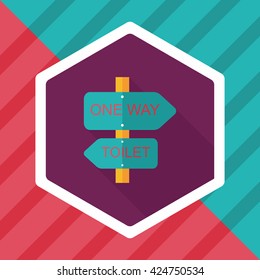 Signpost flat icon with long shadow,eps10