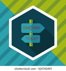 Signpost flat icon with long shadow,eps10