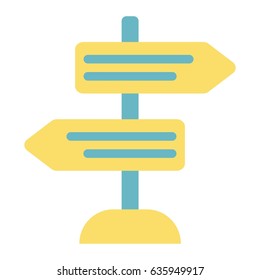 Signpost flat icon, navigation and direction, arrows vector graphics, a colorful solid pattern on a white background, eps 10.