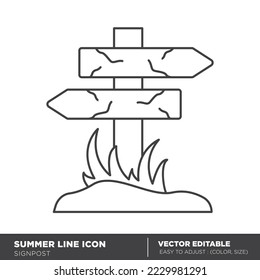 Signpost with grass icon vector illustration - Eps 10