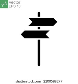 Signpost, guide direction glyph icon. Simple element navigation pointer crossroad, directional arrows symbol, arrow road, crossroad sign. vector illustration. Design on white background. EPS 10