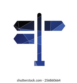 signpost icon Abstract Triangle Geometrical background 