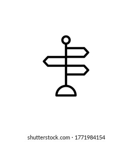 Signpost icon in black line style icon, style isolated on white background