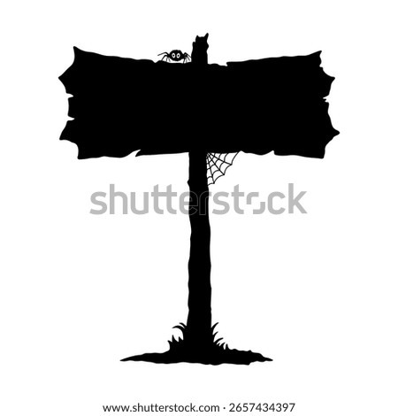 Signpost icon. Black silhouette. Front view. Vector simple flat graphic hand drawn illustration. Isolated object on white background. Isolate.