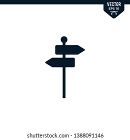 Signpost icon collection in glyph style, solid color vector