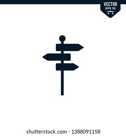 Signpost icon collection in glyph style, solid color vector