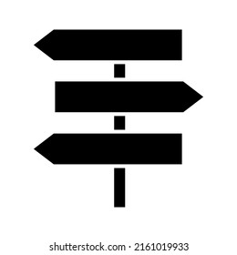 signpost icon color editable on white background