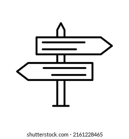 signpost icon color editable on white background