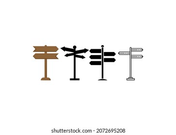 Signpost icon design template vector isolated illustration