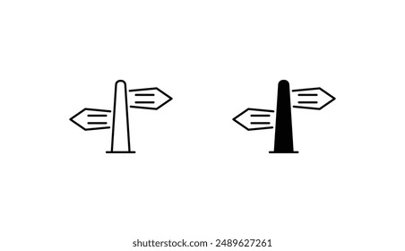 Signpost icon design with white background stock illustration