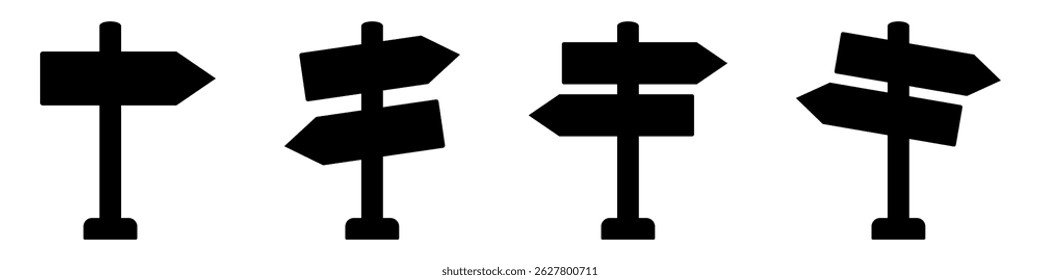 Ícone de placa de sinalização, ícone de direção isolado.