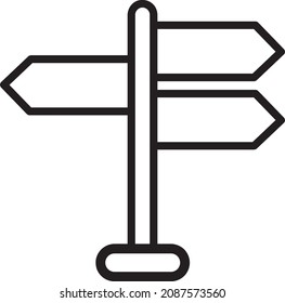 Signpost icon, direction icon isolated, expanded stroke.eps