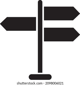 Signpost icon, direction icon isolated, expanded stroke.eps