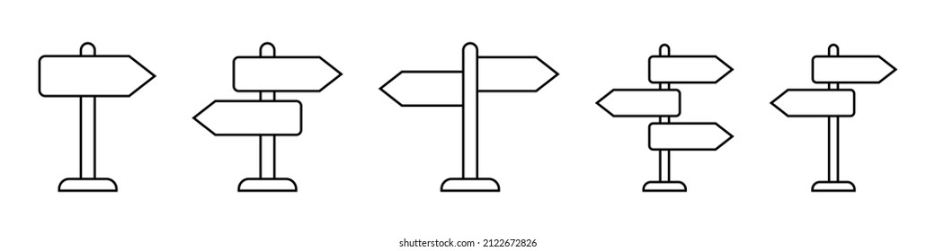 Signpost icon, direction icon isolated, expanded stroke