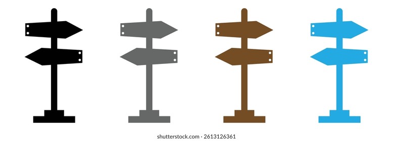 Signpost icon, direction icon isolated, expanded stroke . Vector Illustration .EPS 10 .