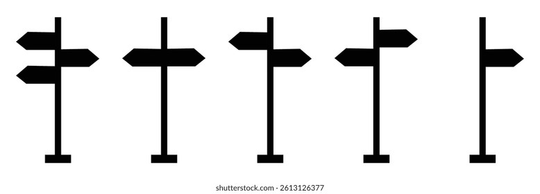 Signpost icon, direction icon isolated, expanded stroke . Vector Illustration .EPS 10 .