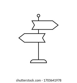 Signpost icon, direction line icon isolated