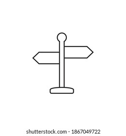 Signpost icon, direction line icon isolated, editable stroke