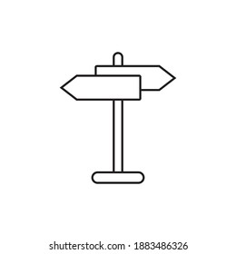 Signpost icon, direction line icon isolated, expanded stroke