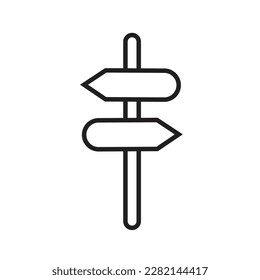 Icono de puesto de señalización, icono de línea de dirección aislado.
