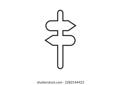 Signpost icon, direction line icon isolated.