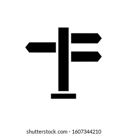 Signpost icon, direction sign vectortrendy design template.