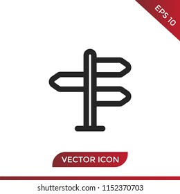 Signpost icon. Direction symbol