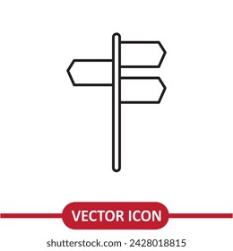 Signpost icon. Direction symbol flat liner illustration on white background..eps