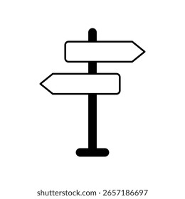 Signpost icon featuring directional arrows in outline, filled, and minimal styles for navigation and wayfinding on a white background